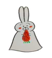 Bunny stamp of white rabbit sticker #7739899