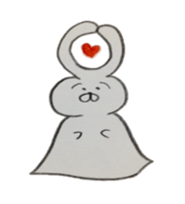 Bunny stamp of white rabbit sticker #7739900