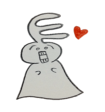 Bunny stamp of white rabbit sticker #7739902