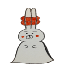 Bunny stamp of white rabbit sticker #7739904