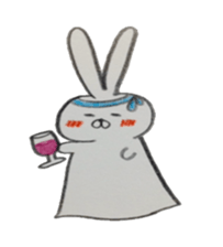 Bunny stamp of white rabbit sticker #7739905