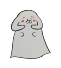 Bunny stamp of white rabbit sticker #7739906