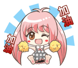 Girl with a small rabbit natural to stay sticker #7740788