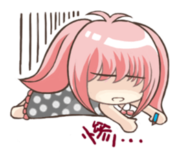 Girl with a small rabbit natural to stay sticker #7740793