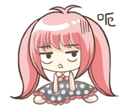 Girl with a small rabbit natural to stay sticker #7740800