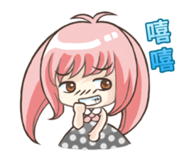 Girl with a small rabbit natural to stay sticker #7740801