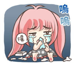 Girl with a small rabbit natural to stay sticker #7740805