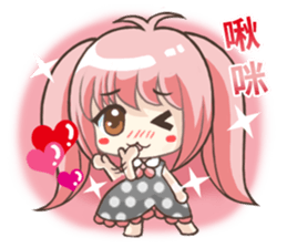 Girl with a small rabbit natural to stay sticker #7740806