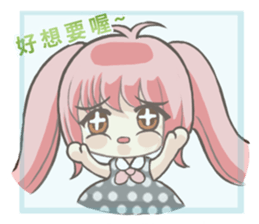 Girl with a small rabbit natural to stay sticker #7740817