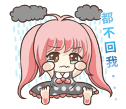 Girl with a small rabbit natural to stay sticker #7740818