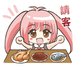 Girl with a small rabbit natural to stay sticker #7740819