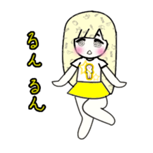 idol otaku-chan 3 -yellow- sticker #7742894