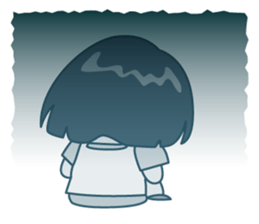 Cheerful cute girl English sticker #7743838