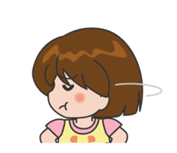 Cheerful cute girl English sticker #7743843