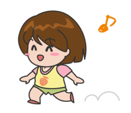 Cheerful cute girl English sticker #7743846