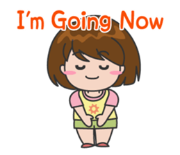 Cheerful cute girl English sticker #7743853