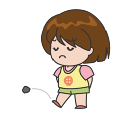 Cheerful cute girl English sticker #7743866