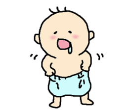 Baby in a Diaper sticker #7744683