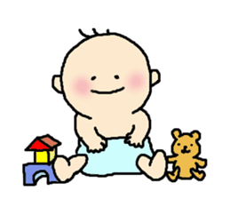 Baby in a Diaper sticker #7744701
