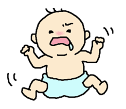 Baby in a Diaper sticker #7744702