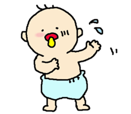 Baby in a Diaper sticker #7744705