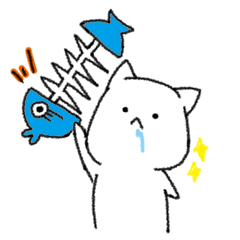 Hungry cat and Eaten fish