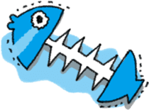 Hungry cat and Eaten fish sticker #7747116