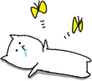 Hungry cat and Eaten fish sticker #7747125