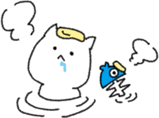 Hungry cat and Eaten fish sticker #7747138