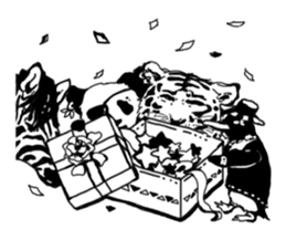 Monochrome animal band sticker #7750173