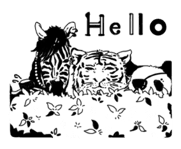Monochrome animal band sticker #7750175