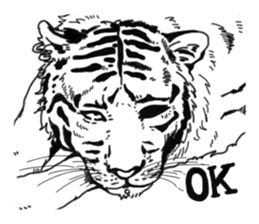 Monochrome animal band sticker #7750179