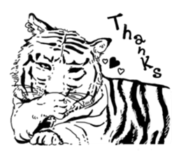 Monochrome animal band sticker #7750180