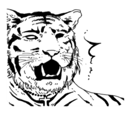 Monochrome animal band sticker #7750181