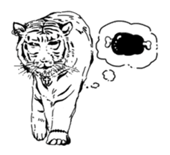 Monochrome animal band sticker #7750184