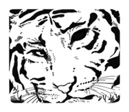 Monochrome animal band sticker #7750186