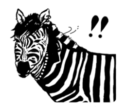 Monochrome animal band sticker #7750188