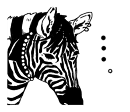 Monochrome animal band sticker #7750189