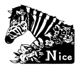 Monochrome animal band sticker #7750190