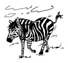 Monochrome animal band sticker #7750192