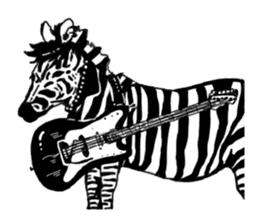 Monochrome animal band sticker #7750193