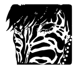 Monochrome animal band sticker #7750194