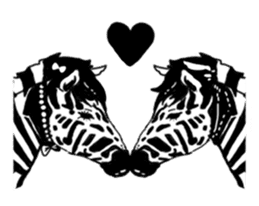 Monochrome animal band sticker #7750195