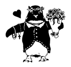 Monochrome animal band sticker #7750196