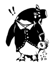 Monochrome animal band sticker #7750197