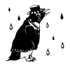 Monochrome animal band sticker #7750198