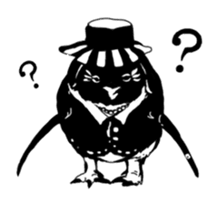 Monochrome animal band sticker #7750199