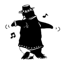 Monochrome animal band sticker #7750200
