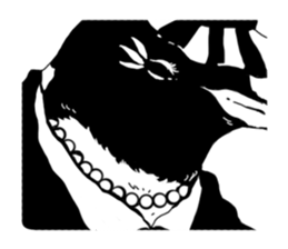 Monochrome animal band sticker #7750202