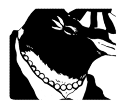 Monochrome animal band sticker #7750202